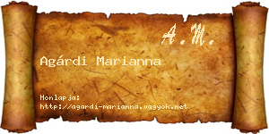 Agárdi Marianna névjegykártya